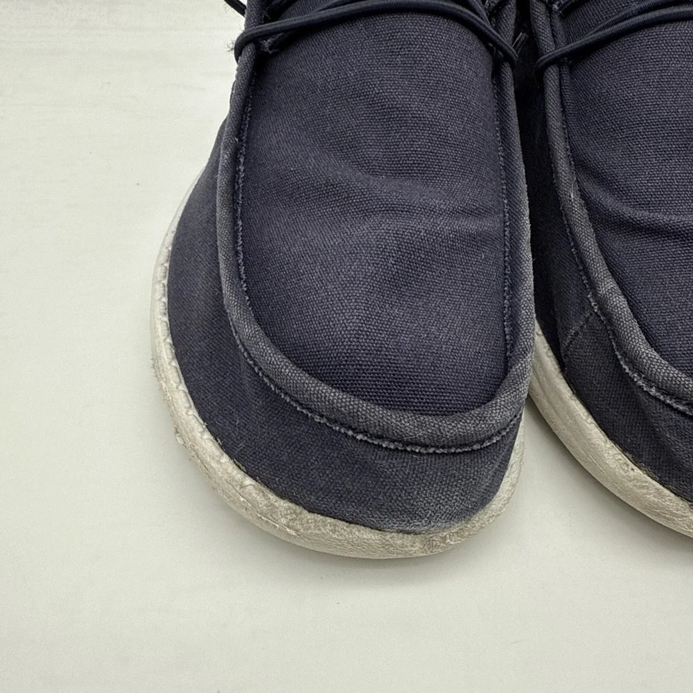 Hey Dude Wally Navy Blue Shoes Boys Girls Youth Sz Y6 L7 Slip On Comfort Shoes